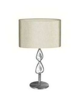 Clear Crystal Table Lamp with Mink Shade